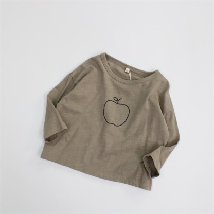 Toddler Apple Simple Drawing T-Shirt - Grey - 8Y - image 9