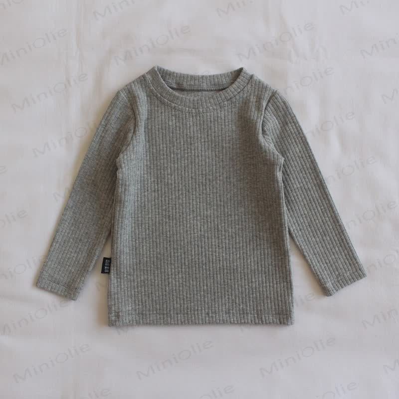  Baby Toddler Girl Solid Color Stripes T-shirt - Gray - 5-7T - image 4