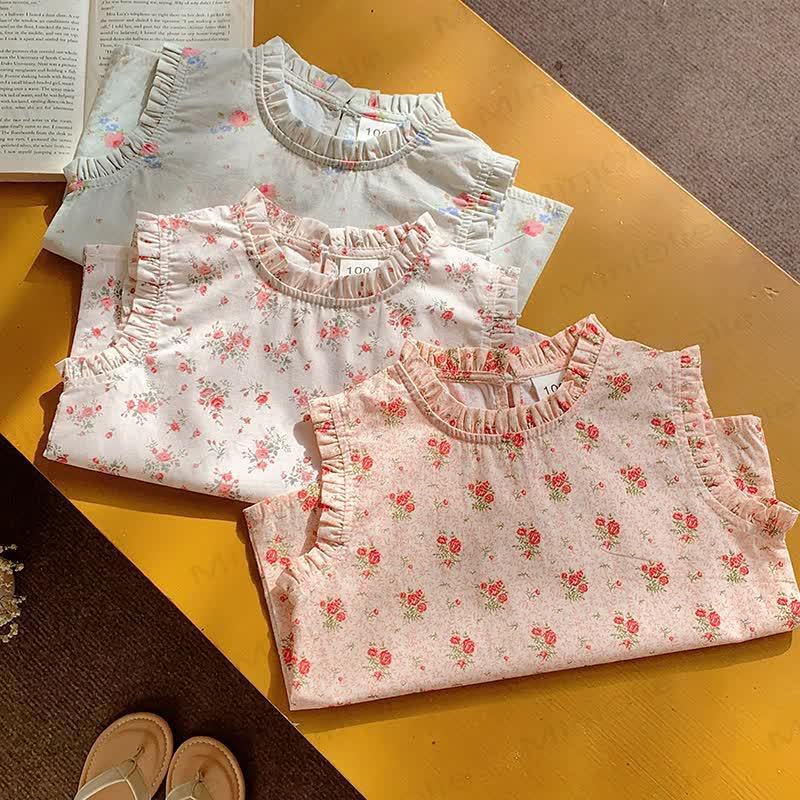 Kid Girl Roses Printed Tank Top - image 4