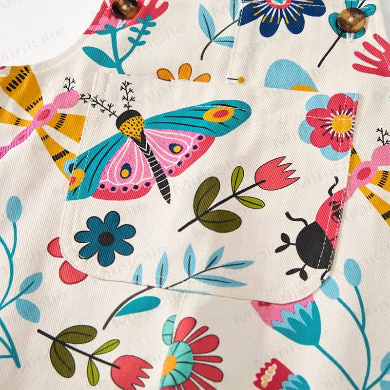 Baby Toddler Flower Insect Print Overalls  - image 7
