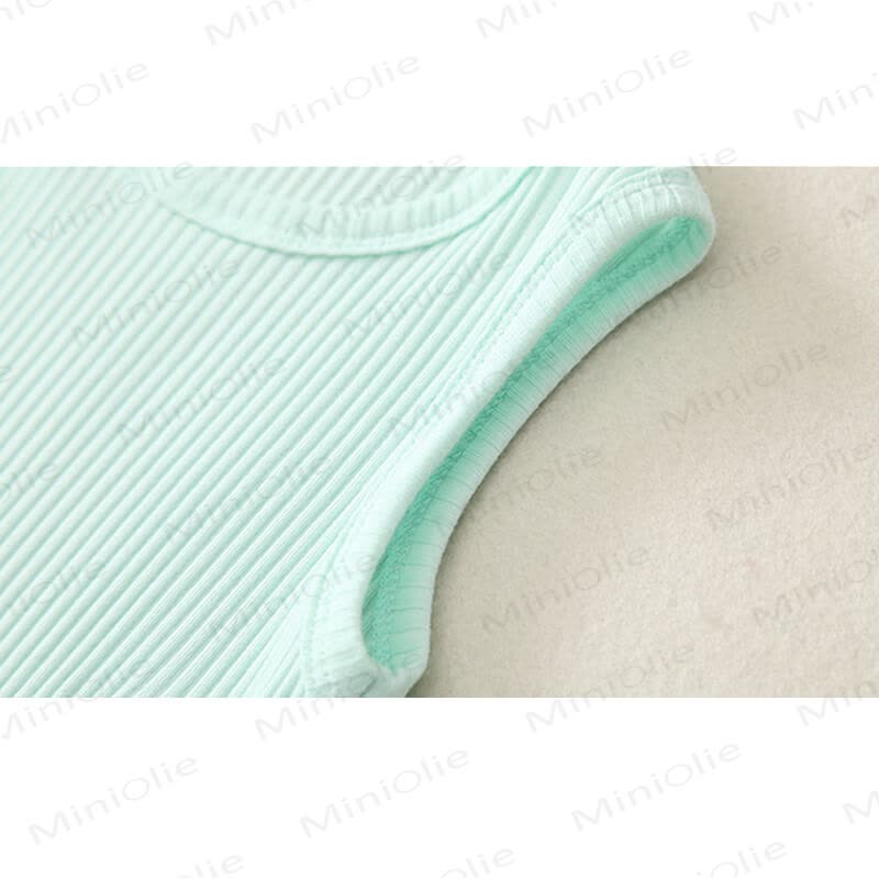 Solid Color Cotton Rainbow Sleeveless Romper - image 10