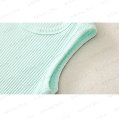 Solid Color Cotton Rainbow Sleeveless Romper - image 10