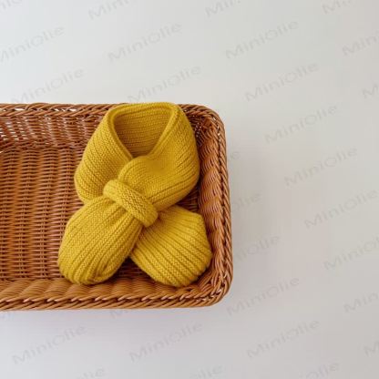 Baby Toddler Solid Color Knitted Scarf - Yellow - 6M-5T - image 10