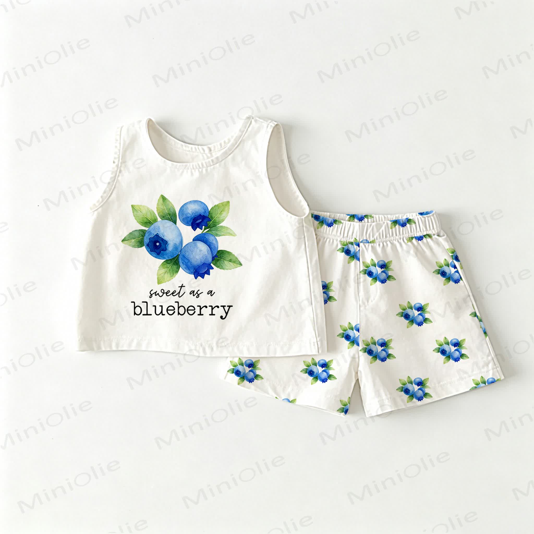 SWEET AS A BLUEBERRY Baby Toddler White Sleeveless 2-piece Set - White - 3-4T - image 1