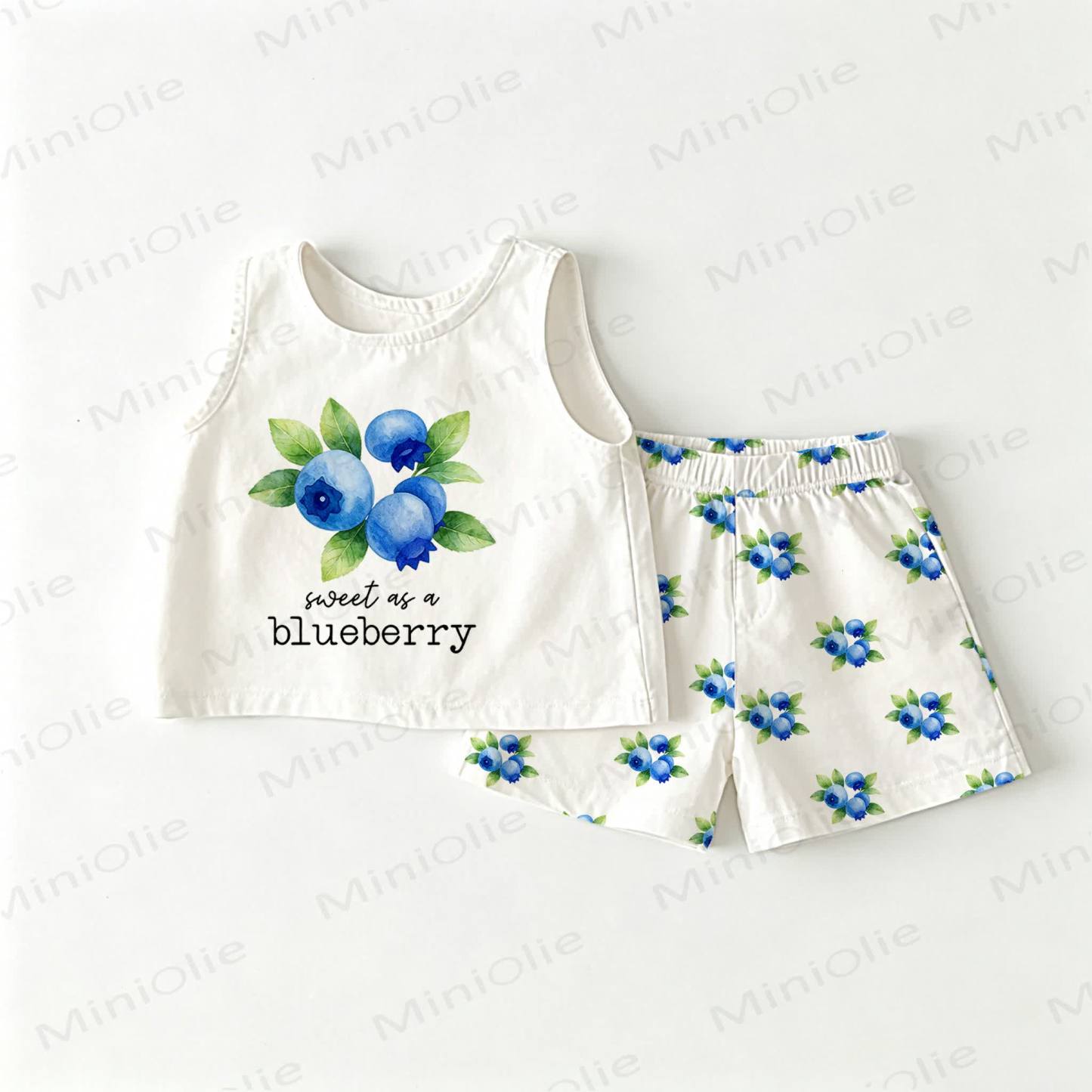 SWEET AS A BLUEBERRY Baby Toddler White Sleeveless 2-piece Set - White - 3-4T - image 1