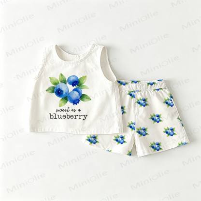 SWEET AS A BLUEBERRY Baby Toddler White Sleeveless 2-piece Set - White - 3-4T - image 1