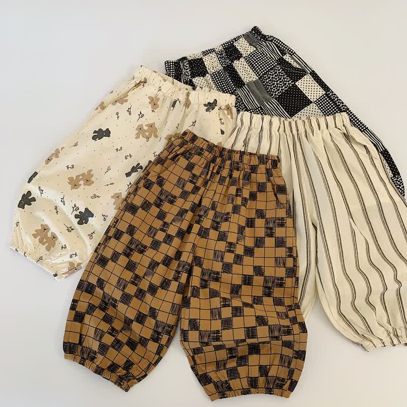 Toddler Bear Plaid Dots Striped Pants - image 2