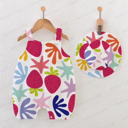 Baby Strawberry & Marine Romper with Hat - White - 18-24M - image 1