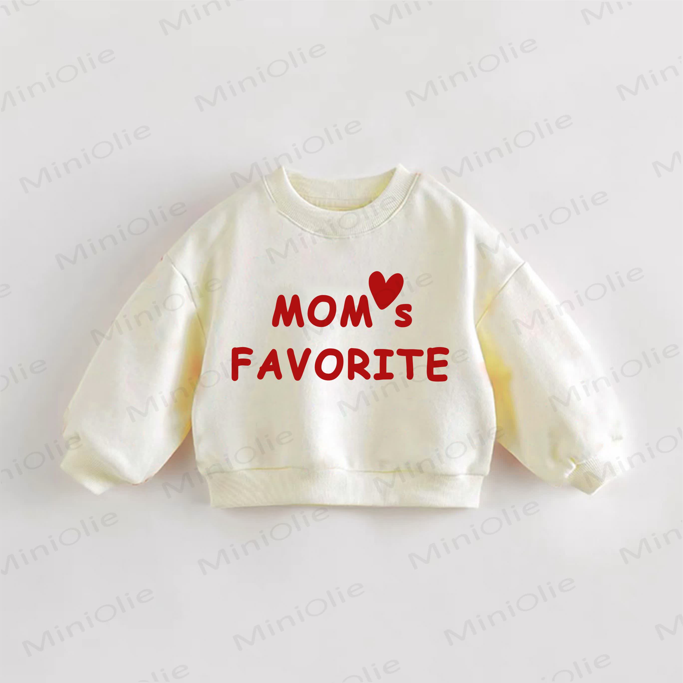 MOM'S FAVORITE Baby Toddler Slogan Sweatshirt - Cream - 3-5T - image 1