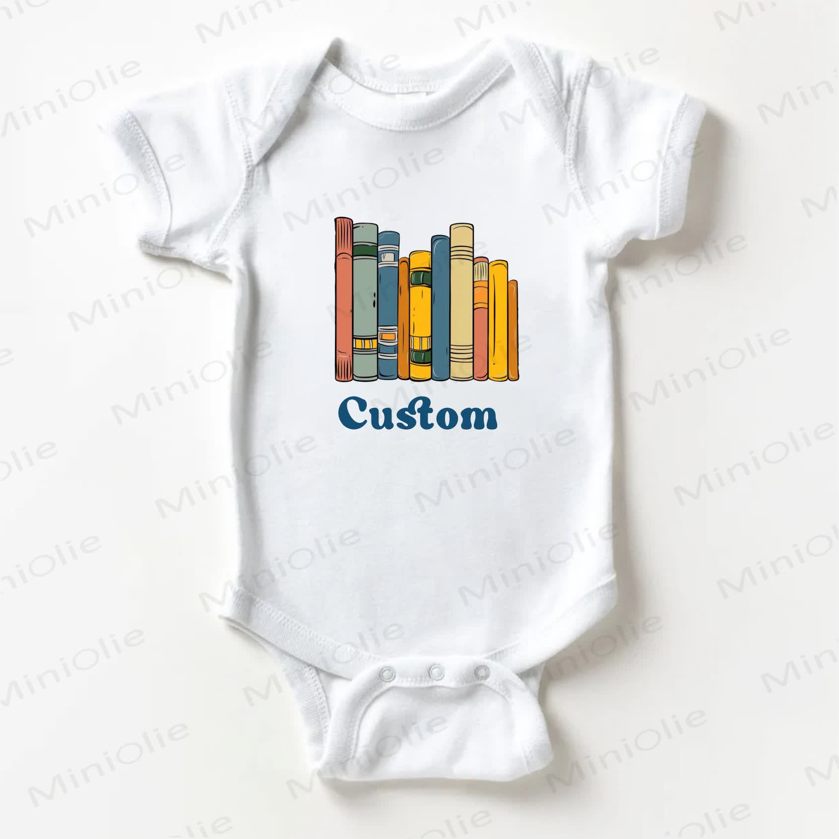 Name Customization Books Baby White Bodysuit - image 1