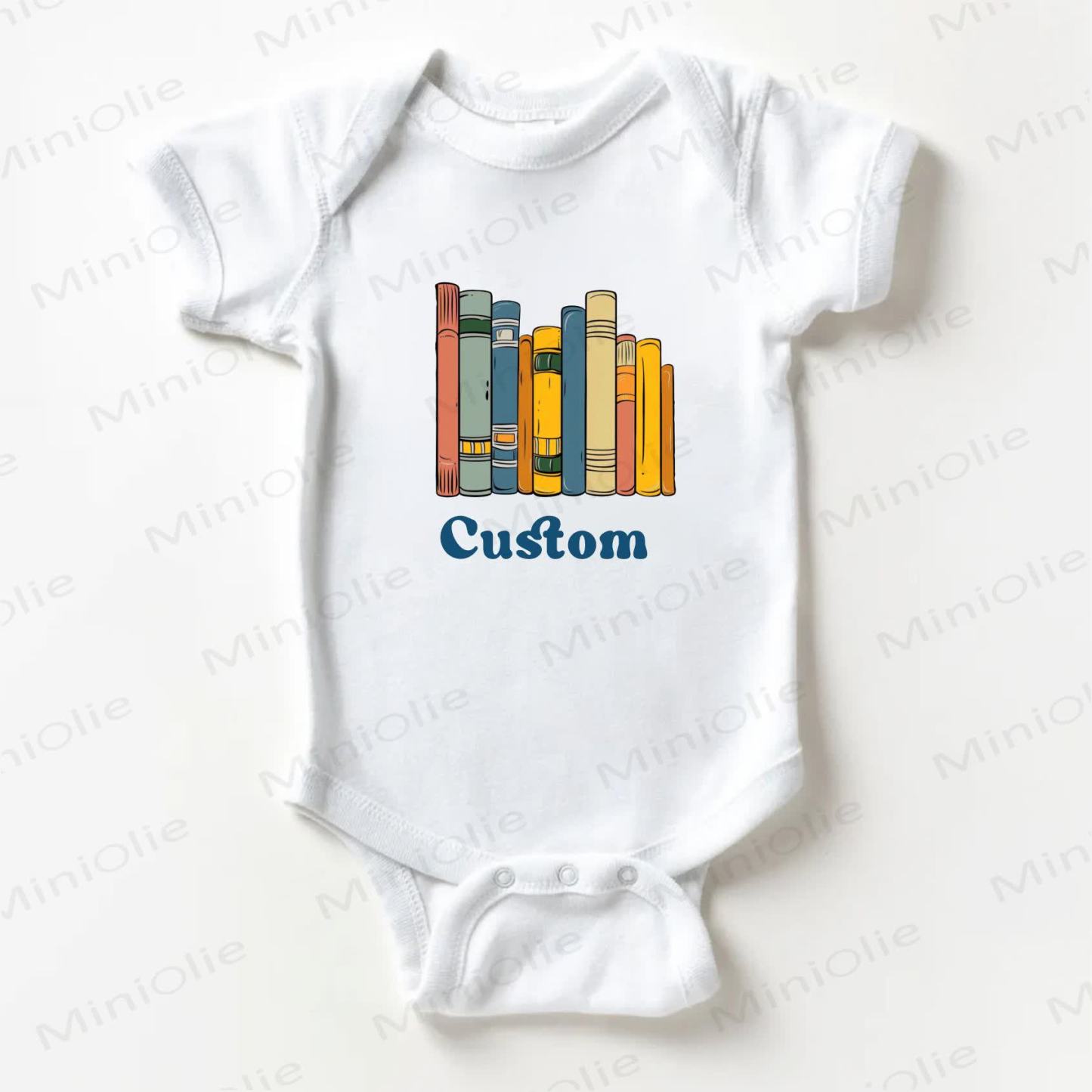 Name Customization Books Baby White Bodysuit - image 1