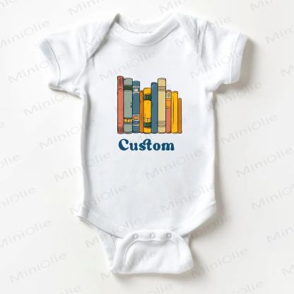 Name Customization Books Baby White Bodysuit - image 1