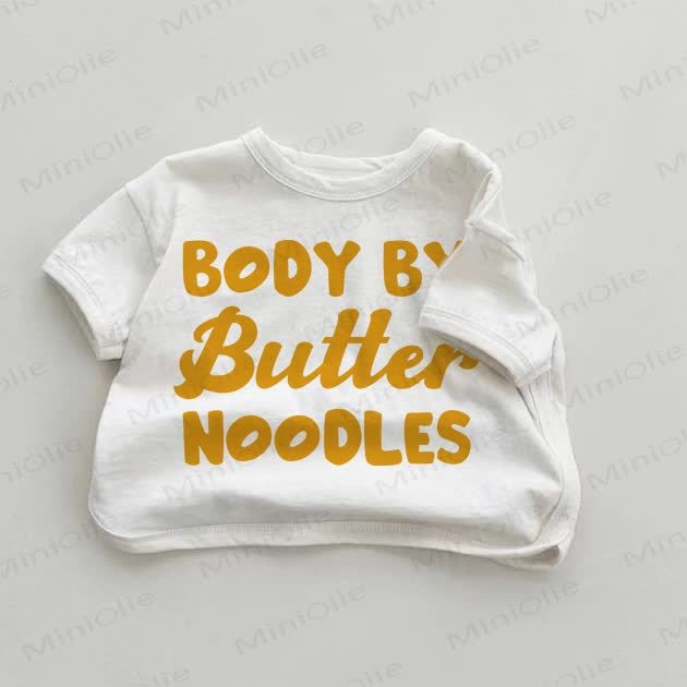BODY BY BUTTER NOODLES Baby Slogan White T-shirt - White - 18-24M - image 1