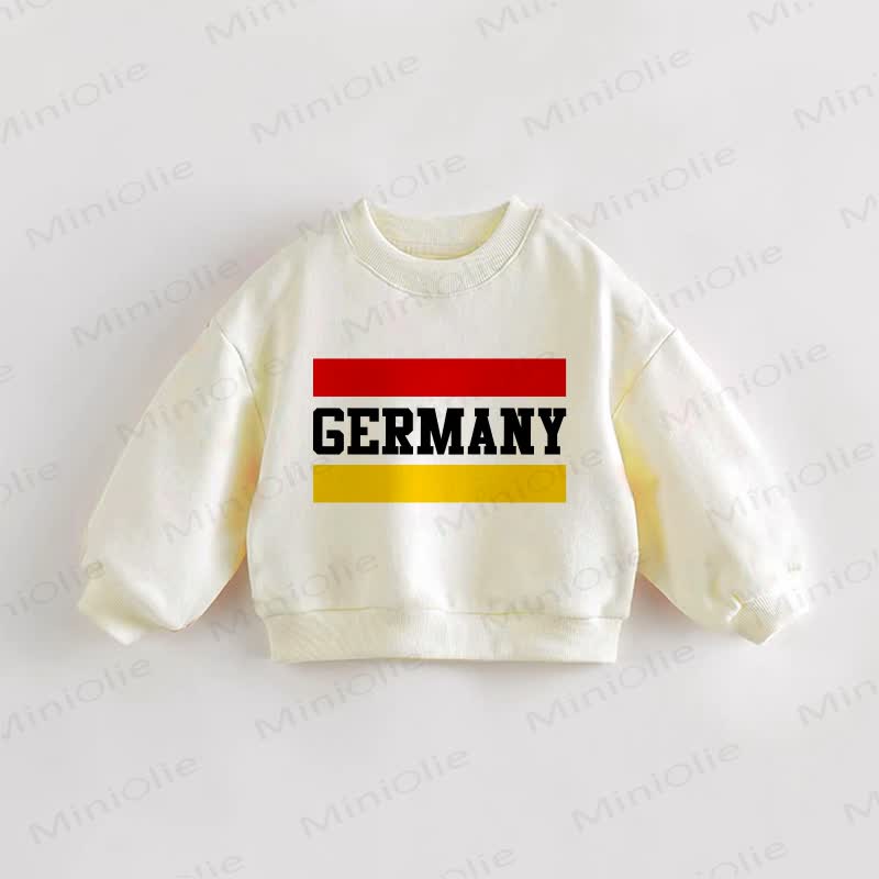 GERMANY Baby Toddle German Flag Sweatshirt - Cream - 3-5T - image 1