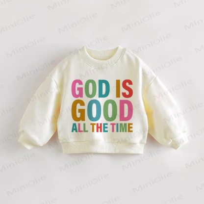 GOD IS GOOD ALL THE TIME Baby Toddler Sweatshirt - Cream - 3-5T - image 1