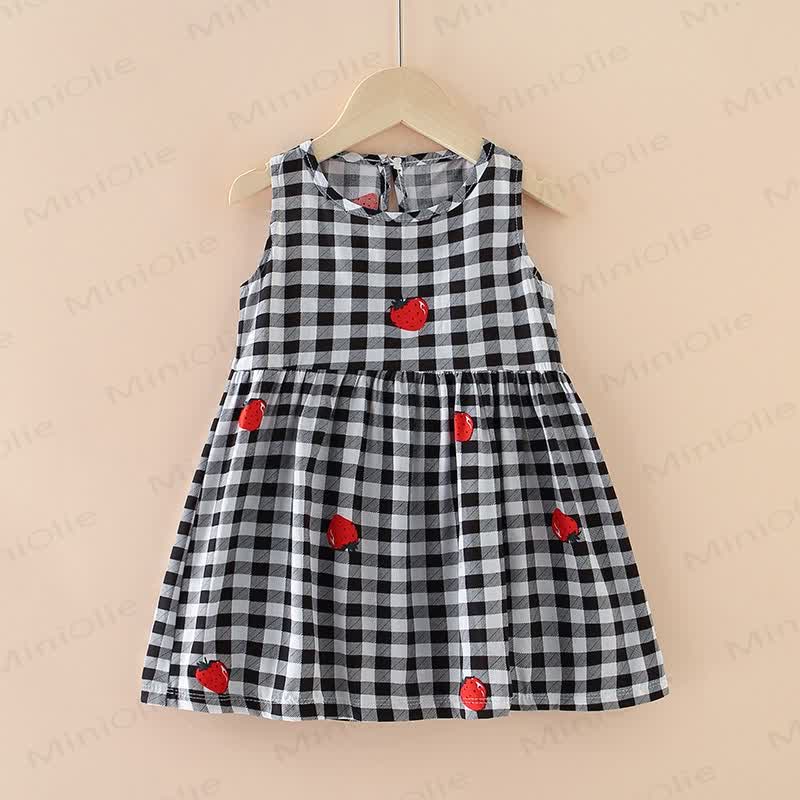 Toddler Multicolor Heart Plaid Sleeveless Dress - Black - 7-9T - image 6