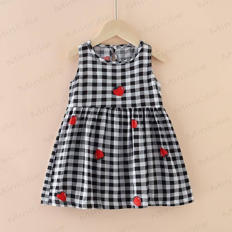 Toddler Multicolor Heart Plaid Sleeveless Dress - Black - 7-9T - image 6
