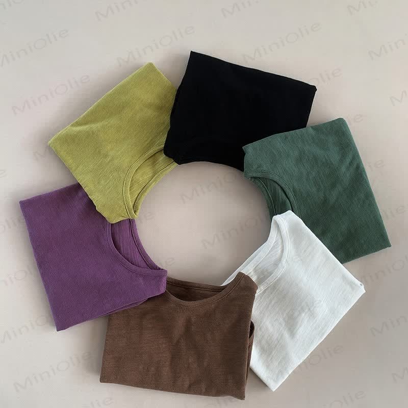 Toddler Solid Color Retro Soft T-shirt - image 4