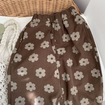 Baby Toddler Girl Flower Coffee Pants - image 5