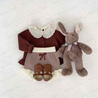 Baby Ruffled Cardigan/Striped Shorts - image 9