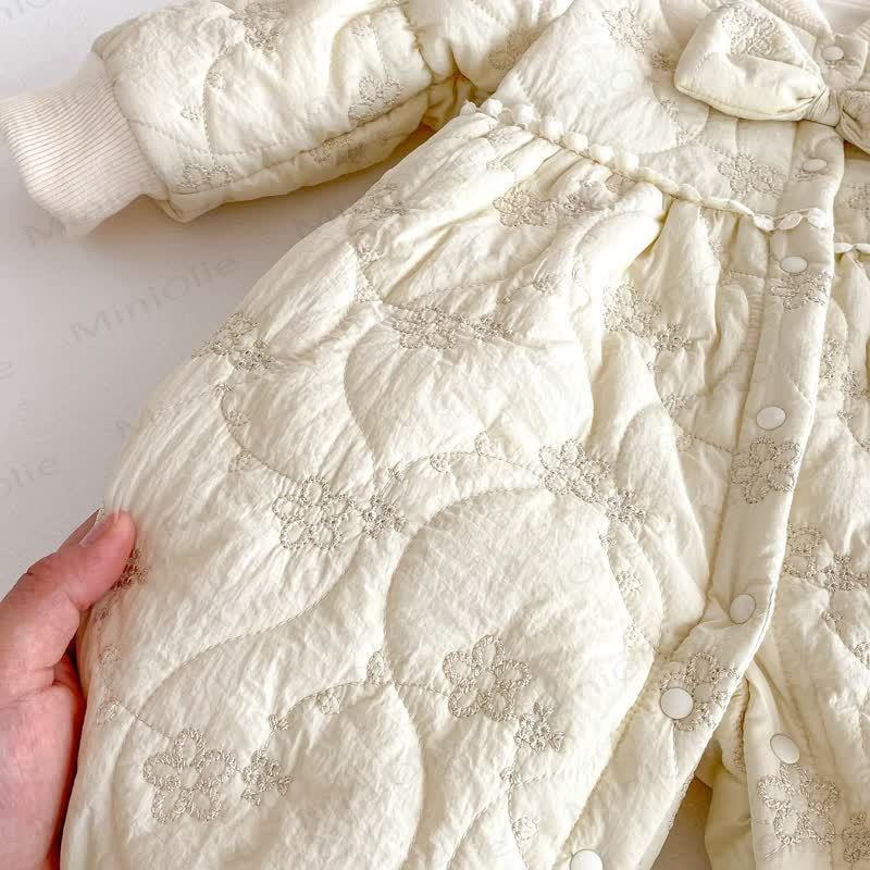 Baby Girl's Quilted Warm Cute Romper - image 8