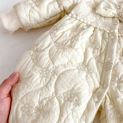 Baby Girl's Quilted Warm Cute Romper - image 8