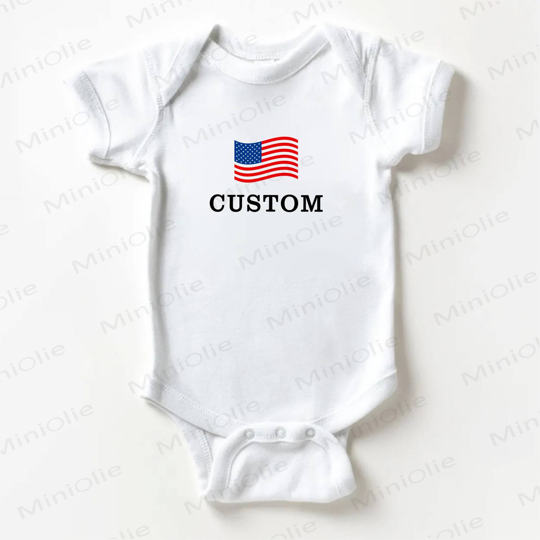 Name Customization Optional National flag Baby White Bodysuit - image 1