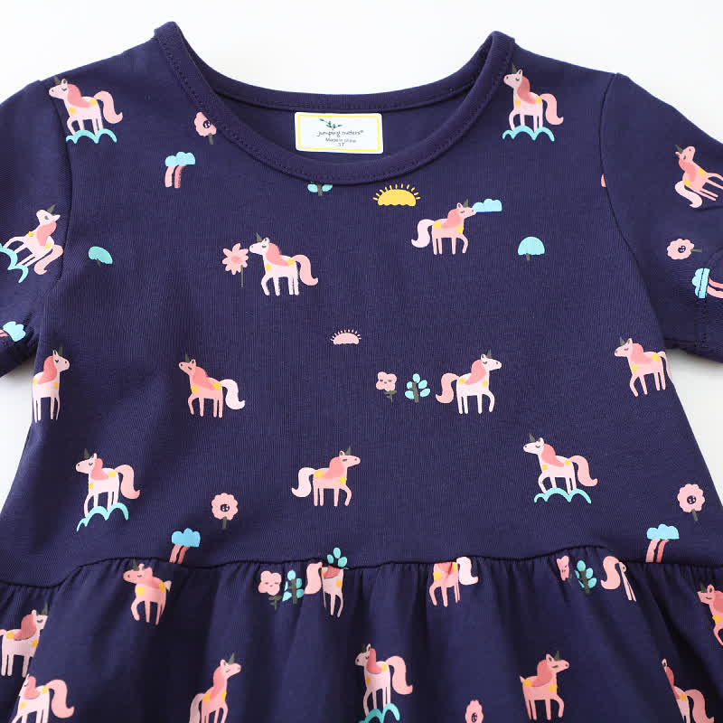 Toddler Dark Blue Unicorn Sun Dress - image 4