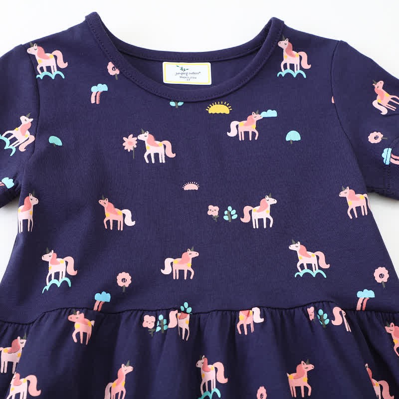 Toddler Dark Blue Unicorn Sun Dress - image 4