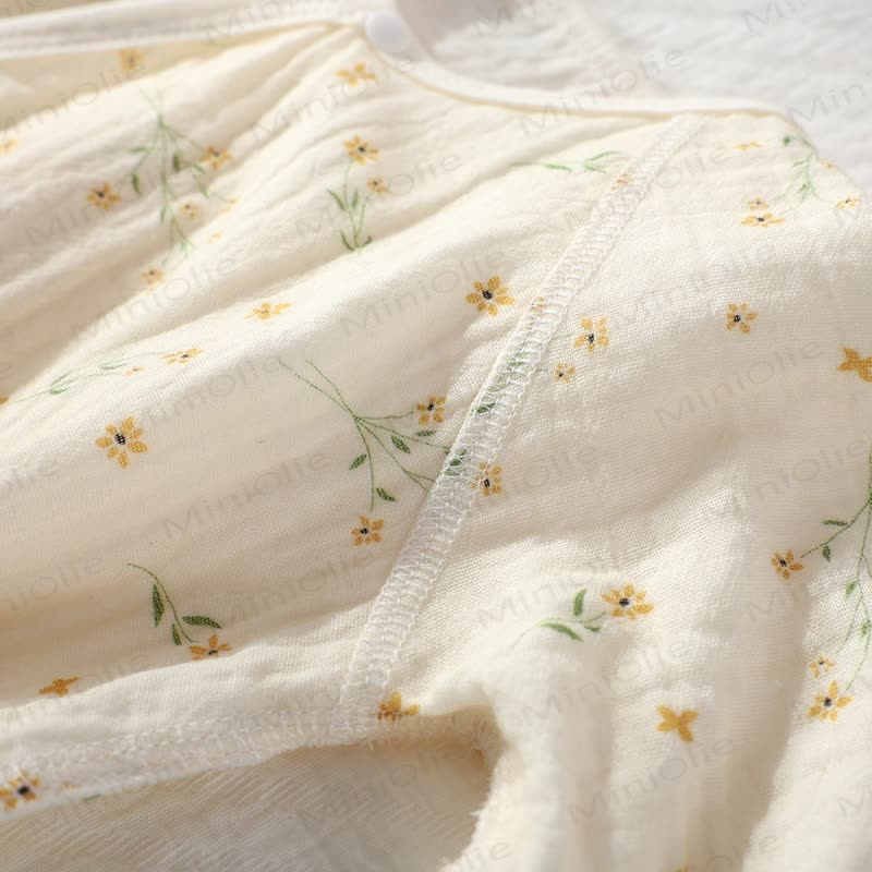 Baby Girl Orchid Daisy Beige Kimono Romper - image 6