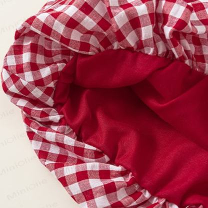 Toddler Apple Red Plaid Sleeveless Dress - image 12