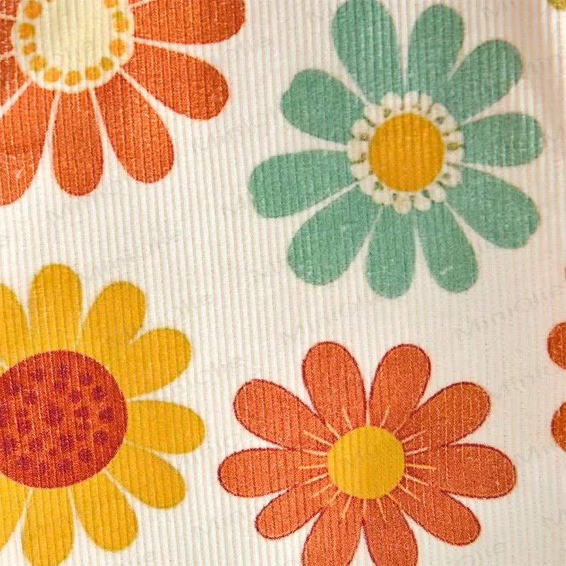 Baby Toddler Colorful Flower Print Beige Overalls - image 10