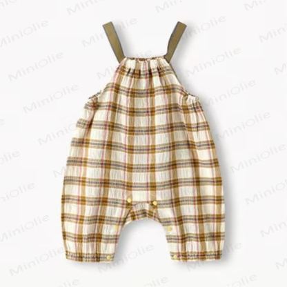 Baby Plaid Suspender Romper - Yellow - 18-24M - image 5