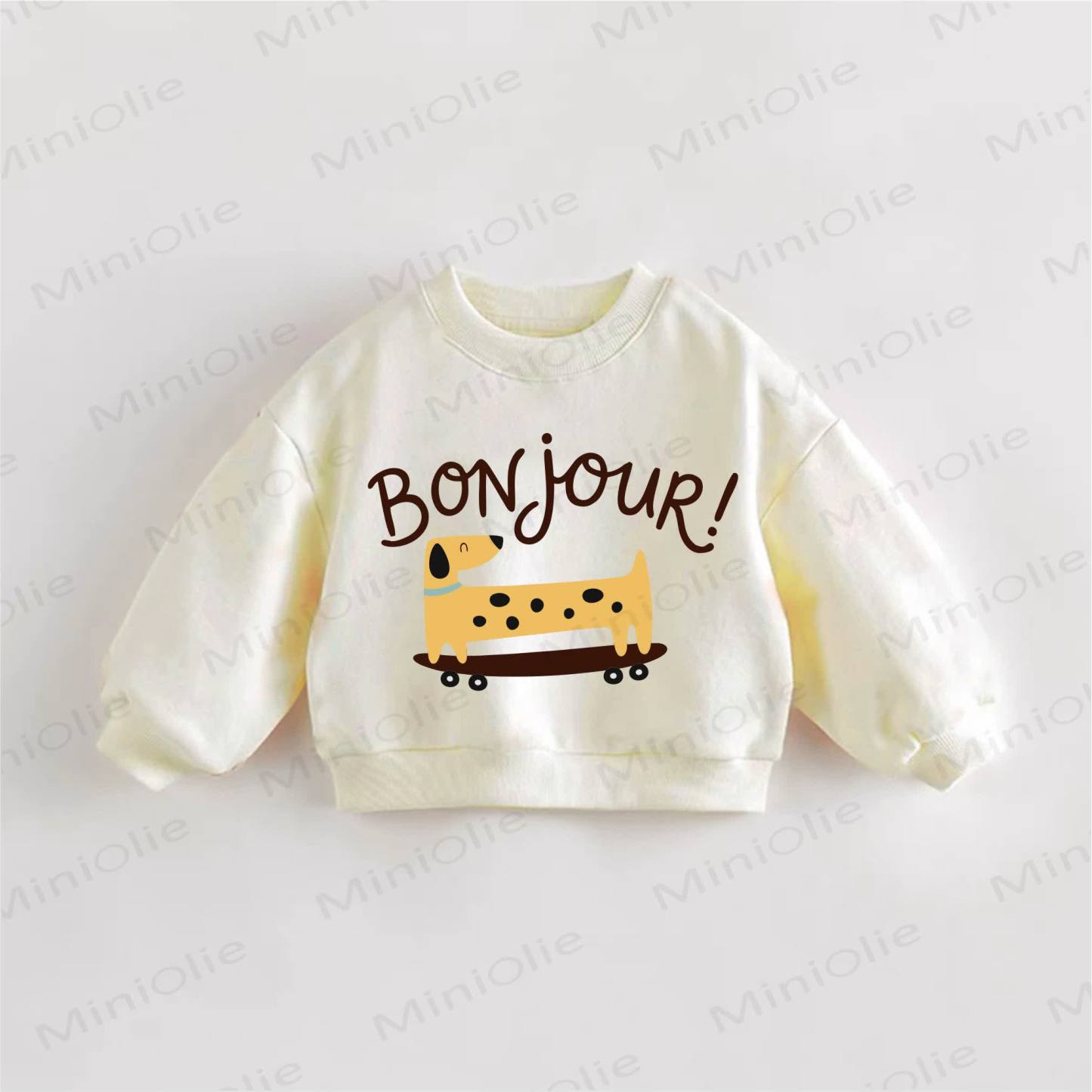 BONJOUR! Baby Toddler Sweatshirt - Cream - 3-5T - image 1