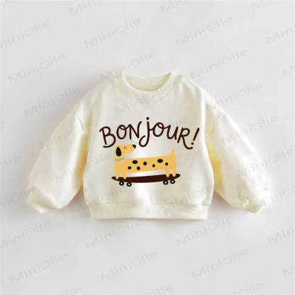 BONJOUR! Baby Toddler Sweatshirt - Cream - 3-5T - image 1