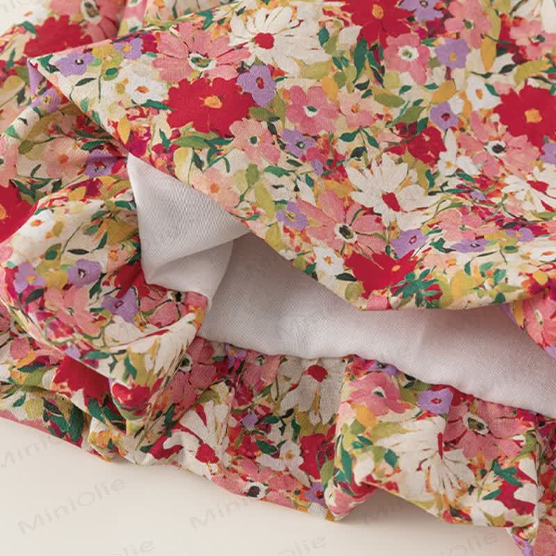 Toddler Cute Red Flower Suspenders Dress - image 9