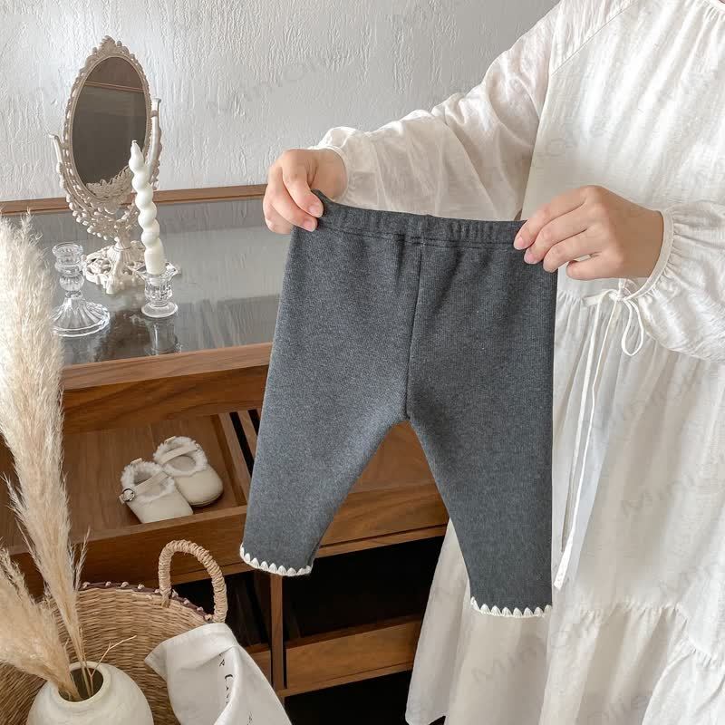 Baby Toddler Girl Knit Lace Fleece Lined Leggings - image 9