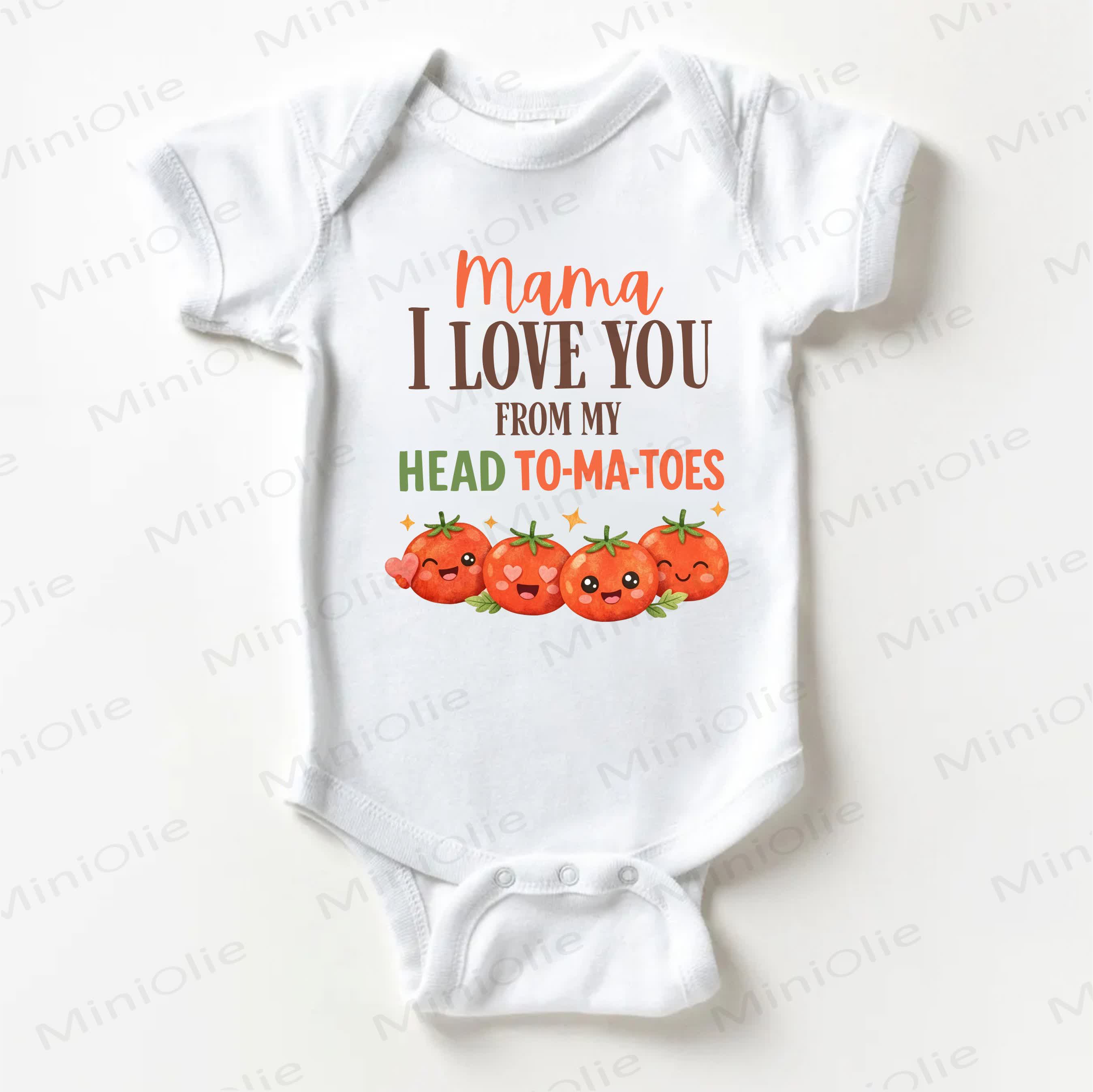 MAMA I LOVE YOU FROM MY HEAD TO-MA-TOES Baby White Bodysuit - White - 18-24M - image 1