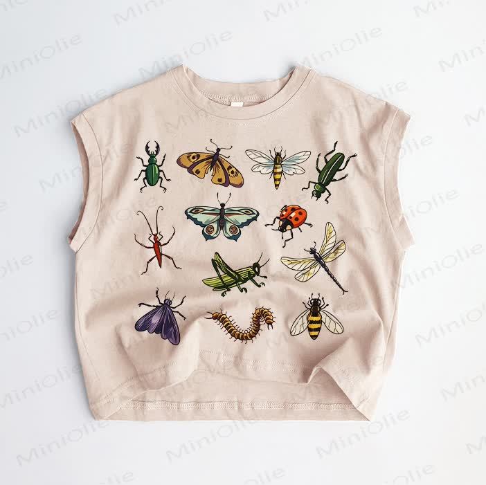 Baby Toddler Insect Print Khaki Tank Top - Khaki - 3-5T - image 1