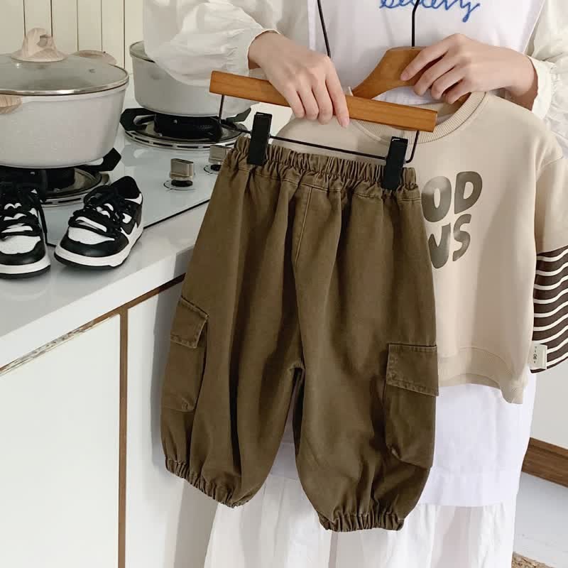 Toddler Solid Color Worker Effortless Pants - image 7