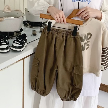 Toddler Solid Color Worker Effortless Pants - image 7