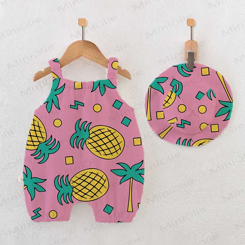 Baby Pineapple Pink Romper with Hat - Pink - 18-24M - image 1