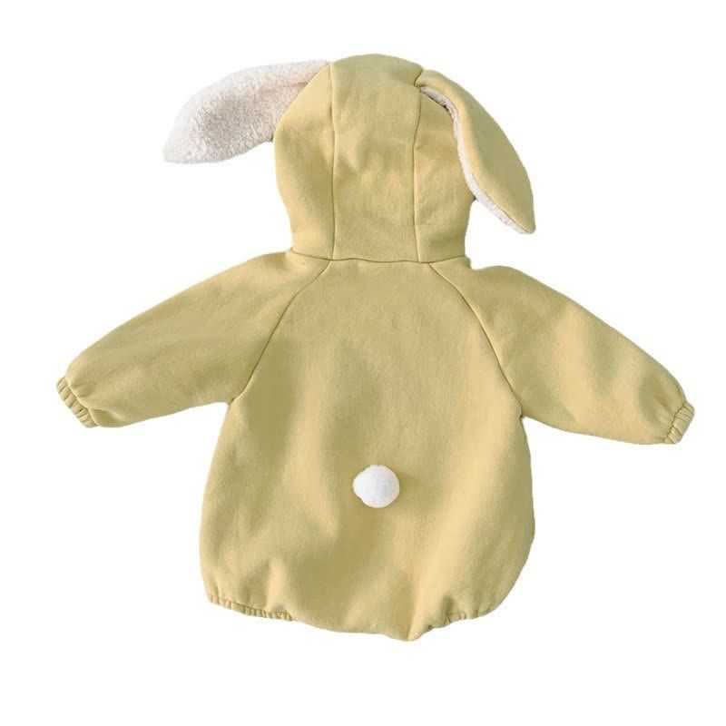 Baby Fleece Lined Solid Color Hooded Bodysuit - image 4