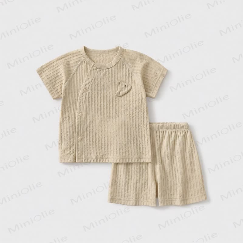 Baby Solid Color Short-Sleeve Set - Yellow - 3-4T - image 3