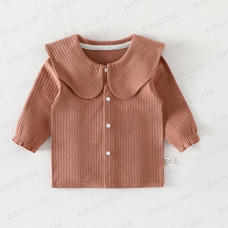 Baby Solid Color Shawl Cardigan T-shirt - Maroon - 2-3T - image 4