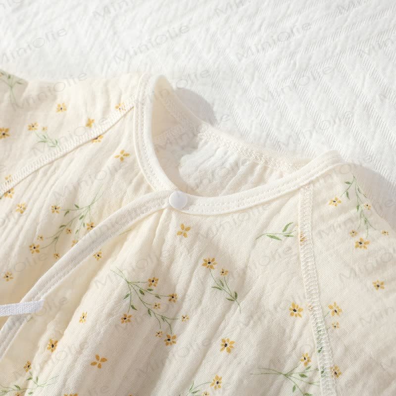 Baby Girl Orchid Daisy Beige Kimono Romper - image 4