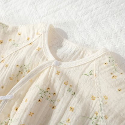 Baby Girl Orchid Daisy Beige Kimono Romper - image 4