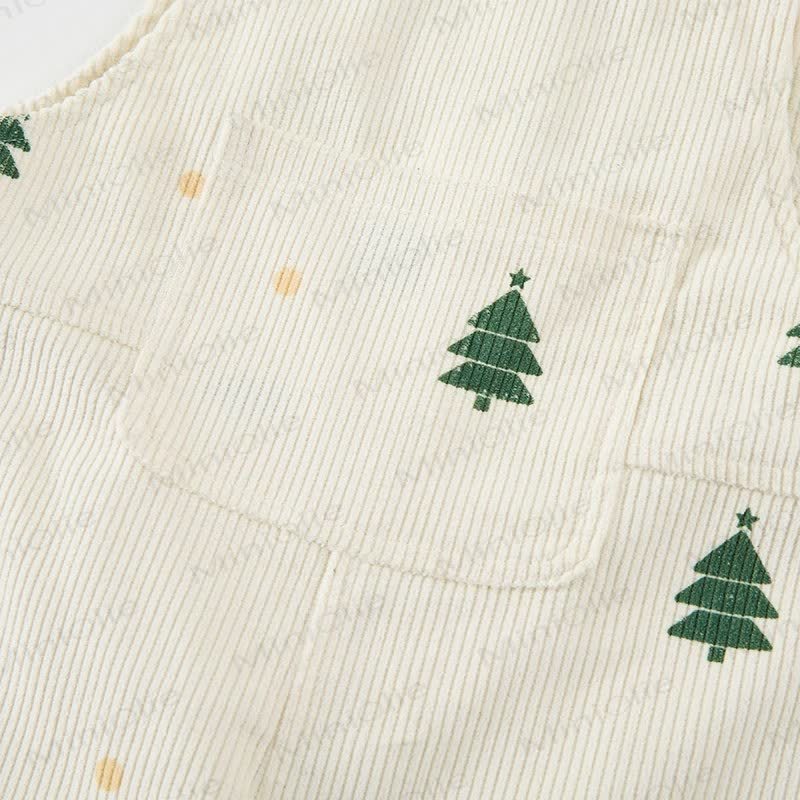 Baby Toddler Corduroy Christmas Tree Apricot Overalls - image 6