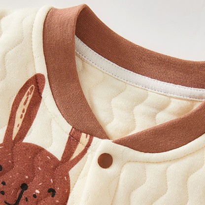Baby Cartoon Animals Quilted Romper - image 3
