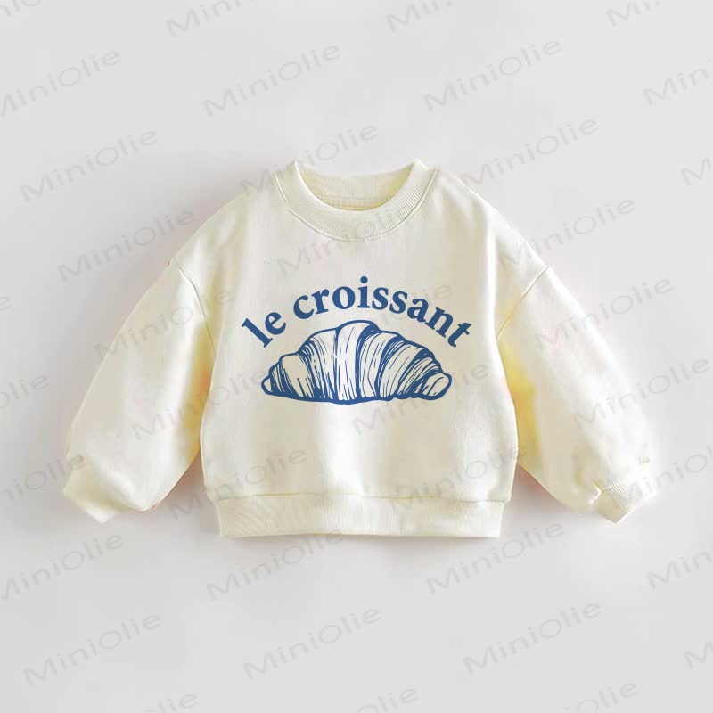 LE CROISSANT Baby Toddler Cream Sweatshirt - Cream - 3-5T - image 1